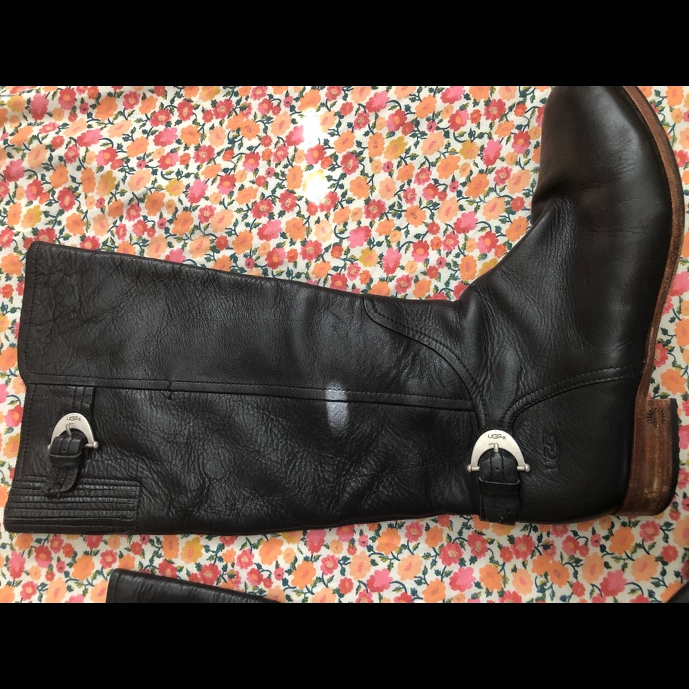 UGG Black Leather Riding Boots - women’s size 8